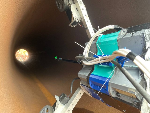 Внутритрубное пространство, в котором расположен робот. Автор и источник: пресс-служба ПНИПУ