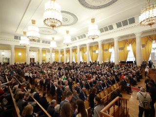 «Умов талантливых обитель»: в МГУ состоялось торжественное заседание ко Дню основания университета. Фото: Елена Либрик / «Научная Россия»