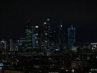 Moscow City во время акции "Час Земли"