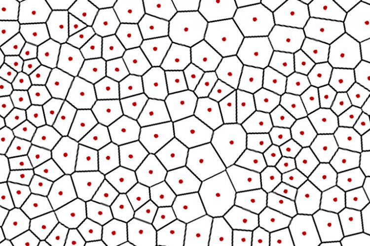 Алгоритм Вороного случайного множества точек на плоскости