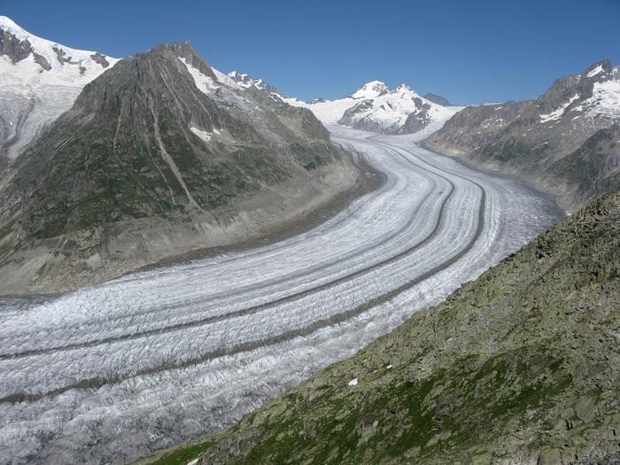 Ледник Алеч в 2009 году в Швейцарии