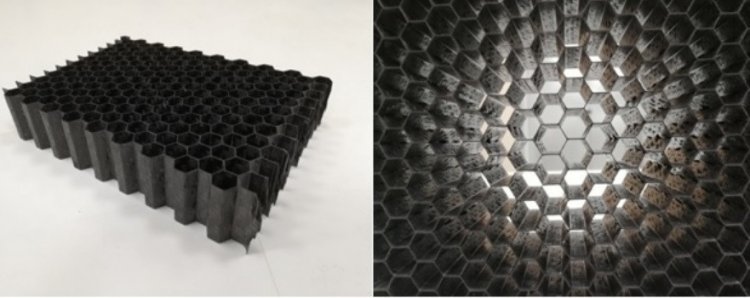 Цианат-эфирный углепластиковый сотовый заполнитель для сэндвич-панелей производства НИИКАМ. Фото предоставлено НИИКАМ