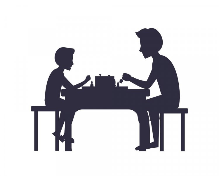 Иллюстрация ребенка, который играет с гроссмейстером как сравнение врача, который соревнуется с раковой опухолью. Источник: cdn1.vectorstock.com
