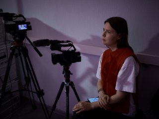 Корреспондент портала «Научная Россия» Янина Хужина. Фото: Елена Либрик / «Научная Россия»