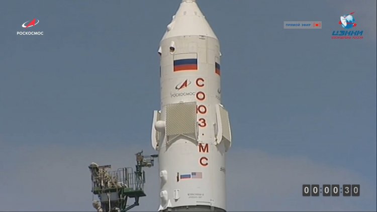 Запуск корабля "Союз МС-16" с космодрома Байконур