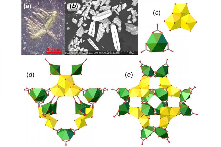 Кристаллы и структура синтетического юингитоподобного соединения