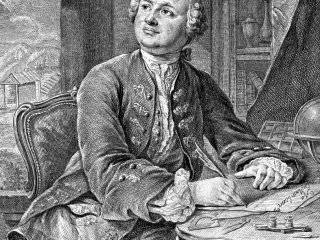 Прижизненное изображение М.В. Ломоносова, 1757 г. Wortmann Christian-Albert, Fessard Etienne. Mikhail Lomonosov's collected works, 1757 / Общественное достояние / Wikipedia 