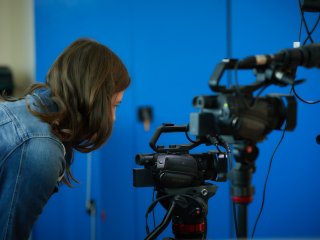 Запись лекции с кандидатом биологических наук Алексеем Шацких. Фото: Елена Либрик / «Научная Россия»