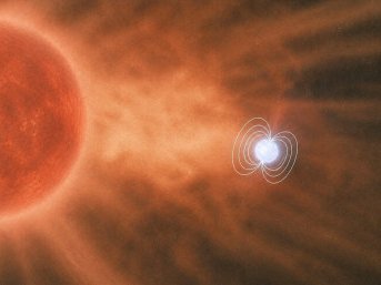Художественное изображение эволюции двойной системы Swift J2037.2+4151. Рисунок: ИКИ РАН