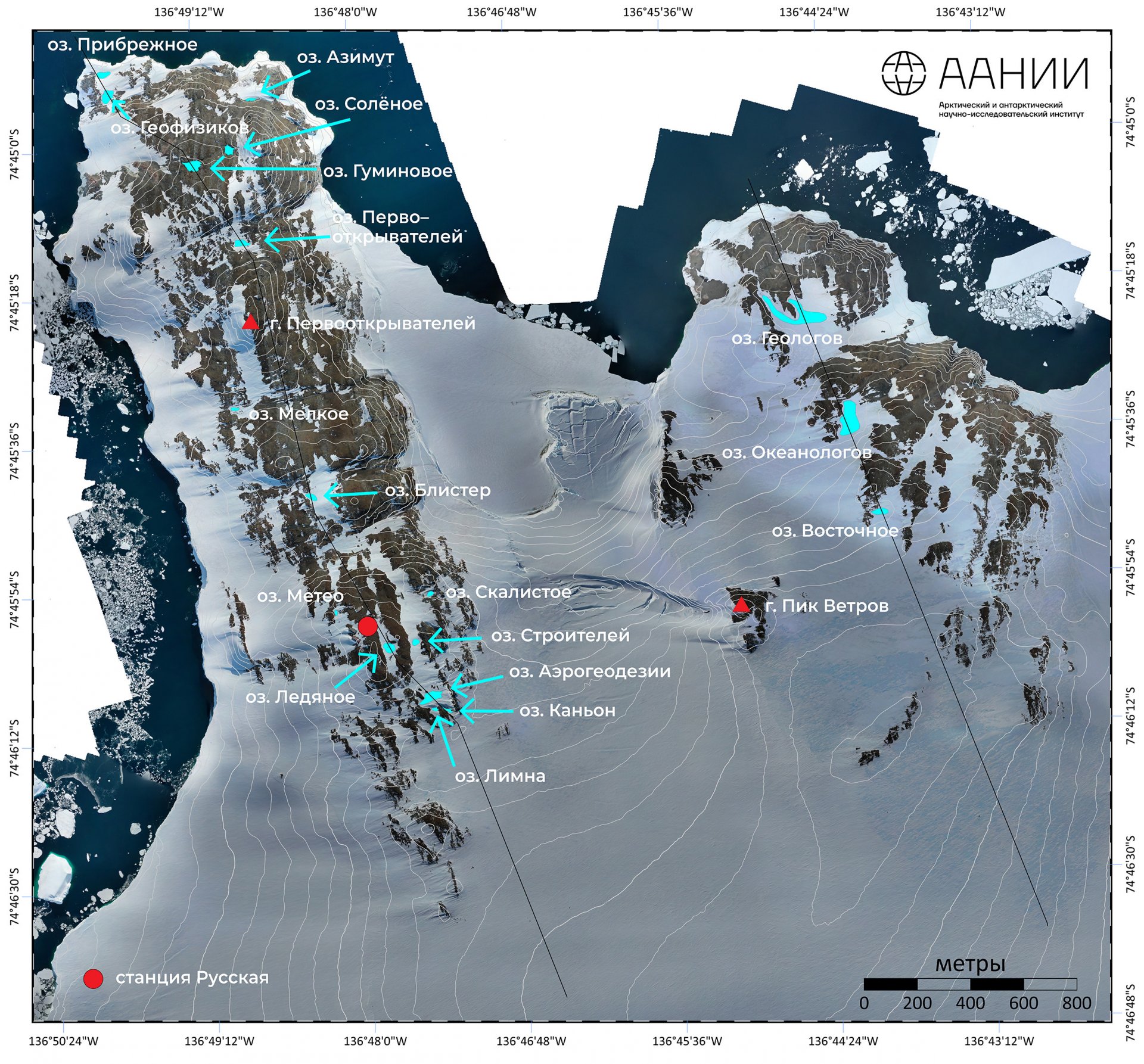 Открыли и исследовали 18 озёр в районе «полюса ветров Антарктиды»