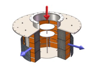 Схема картриджа на основе стекловолокнистого катализатора для очистки газовых выбросов. Источник изображения: предоставлено участниками исследования / ИК СО РАН