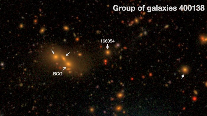 Астрономы наблюдают внутригрупповое свечение между далекими галактиками