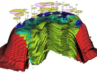 Внешний вид модифицированной геолого-гидродинамической модели фаменской залежи Гагаринского месторождения.