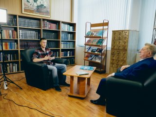 Интервью с В.И. Фисининым. Фото: Елена Либрик / «Научная Россия»
