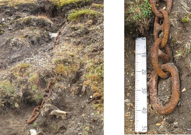 Российские археологи нашли на Шпицбергене массивную железную цепь для швартовки кораблей конца XIX – начала XX века