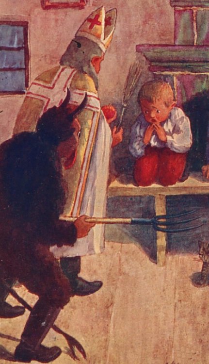 Святой Николай и Крампус посещают детей