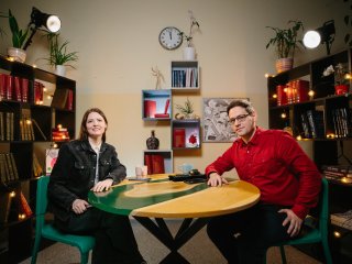 Запись интервью с П.В. Субочевым в студии портала «Научная Россия». Фото: Ольга Мерзлякова / «Научная Россия»
