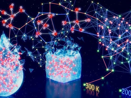 Схематическое изображение исследования: искусственный интеллект предсказывает температуру воды. Фото: 2026, Kohei Yoshikawa et al., Machine learning evaluation of structural descriptors for supercooled water, Communications Chemistry